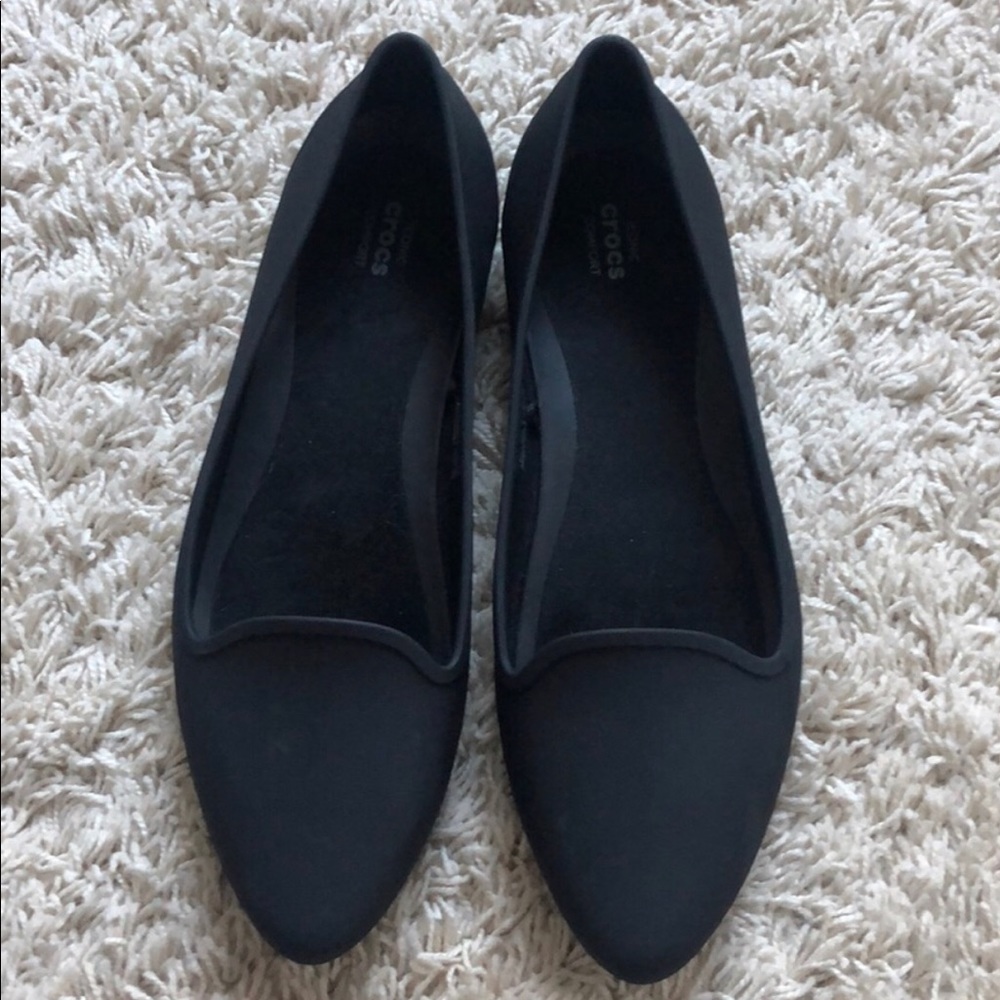 Black Croc dress flats